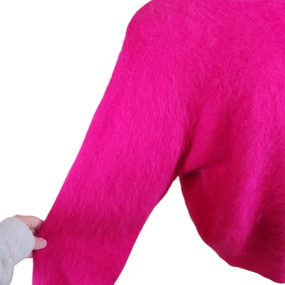 Vintage Venesha Vibrant Pink Angora Sweater, Sz Large - Picture 4 of 8